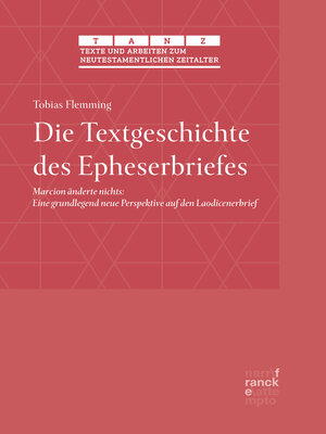 cover image of Die Textgeschichte des Epheserbriefes